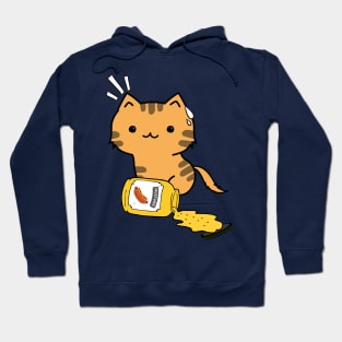 Cute Orange Cat Spilled a jar of mustard sauce Hoodie